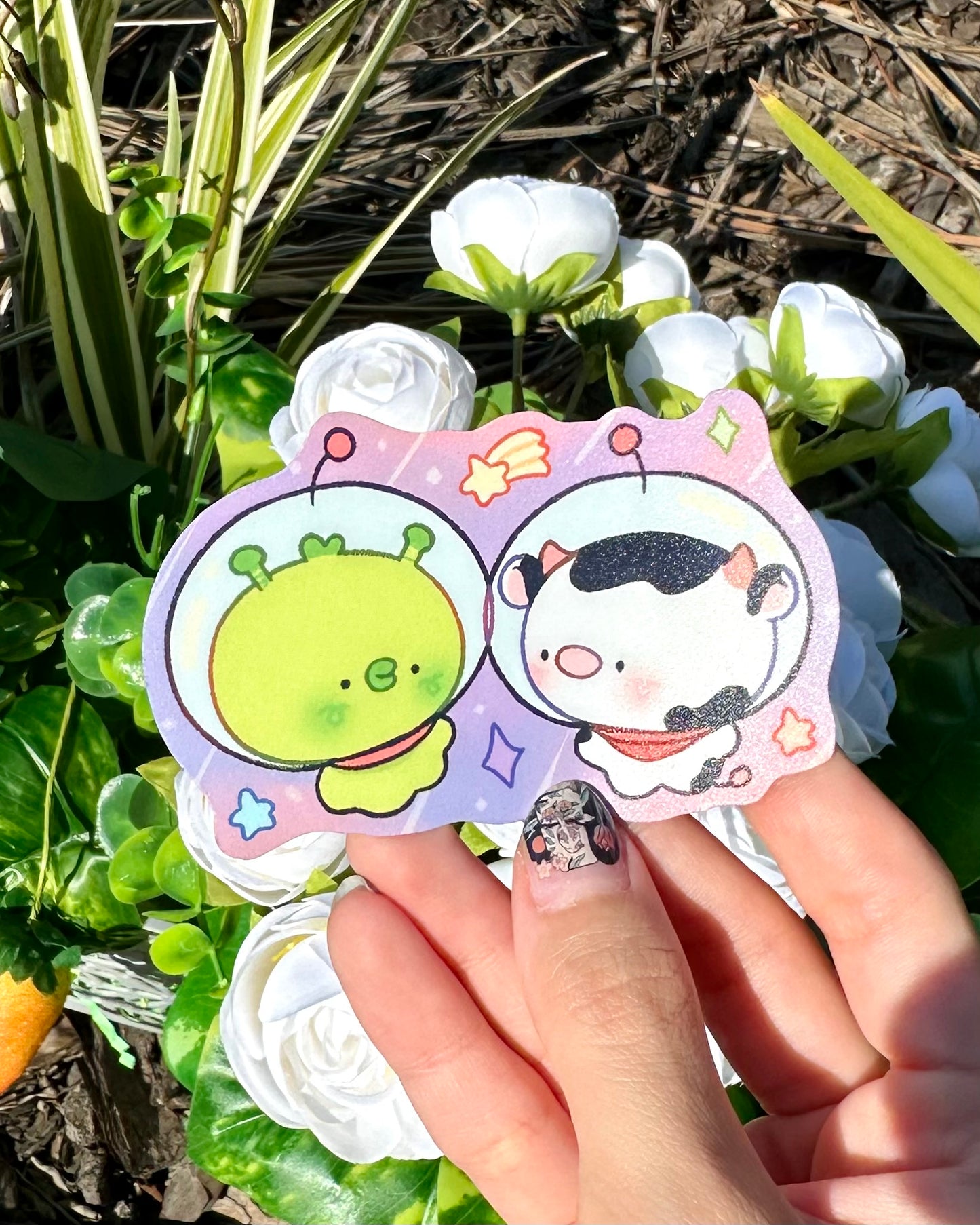 PipAlien and Cow friends Vinyl Sticker ! 🛸