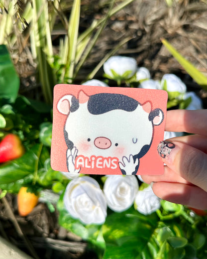 "Aliens" Cow - Vinyl Sticker ! 🛸