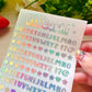 Letter Alphabet Holographic Sticker Sheet