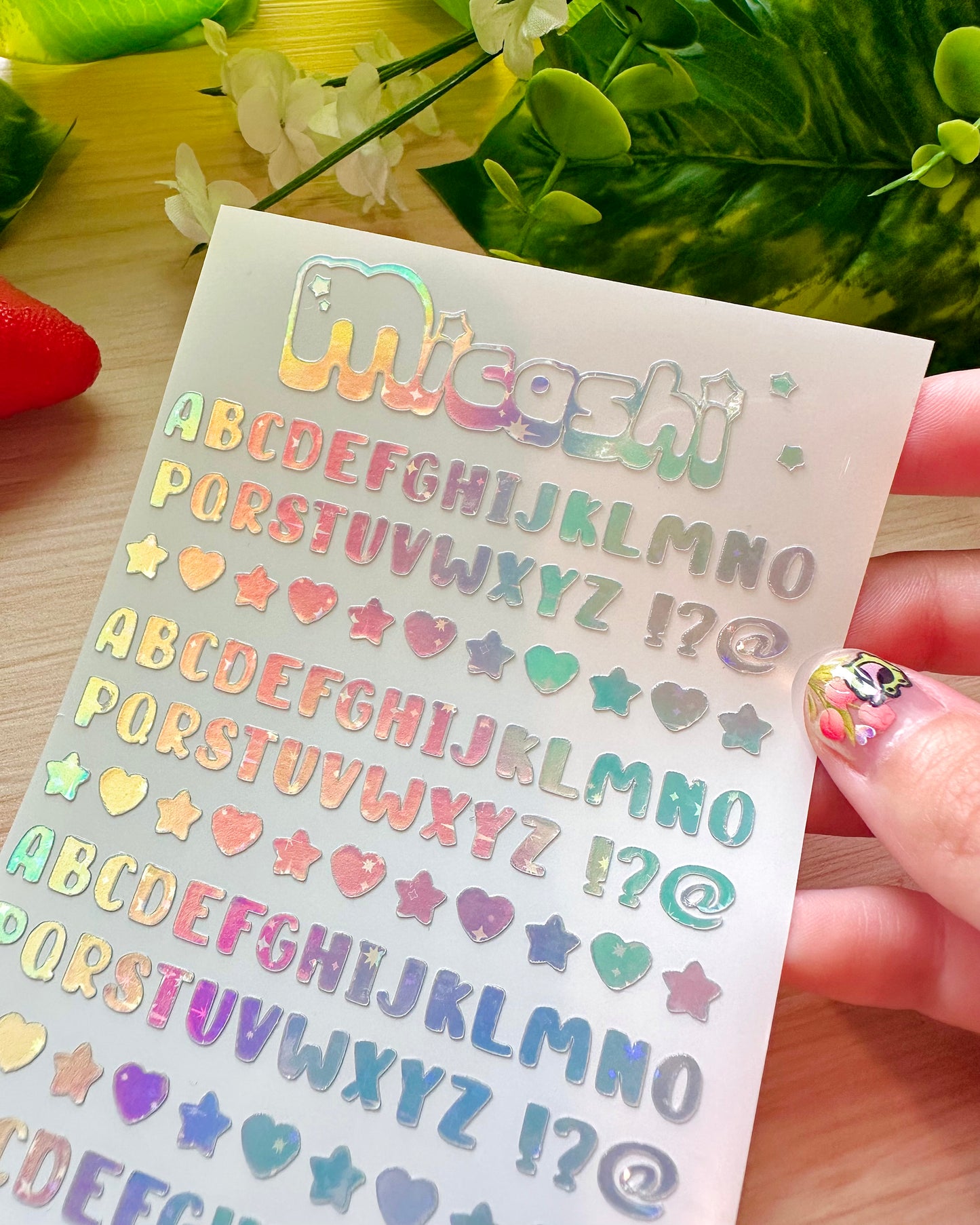 Letter Alphabet Holographic Sticker Sheet