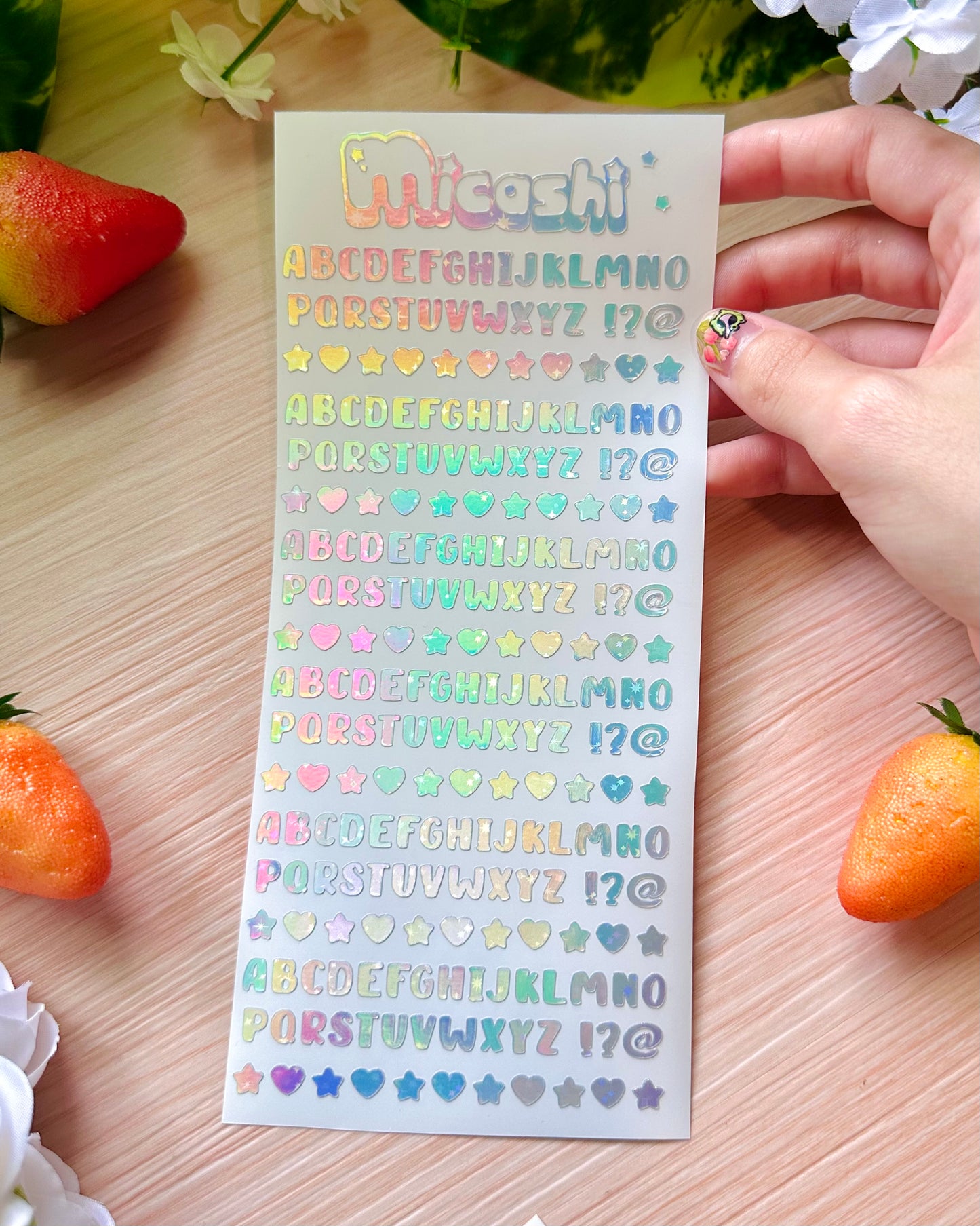 Letter Alphabet Holographic Sticker Sheet
