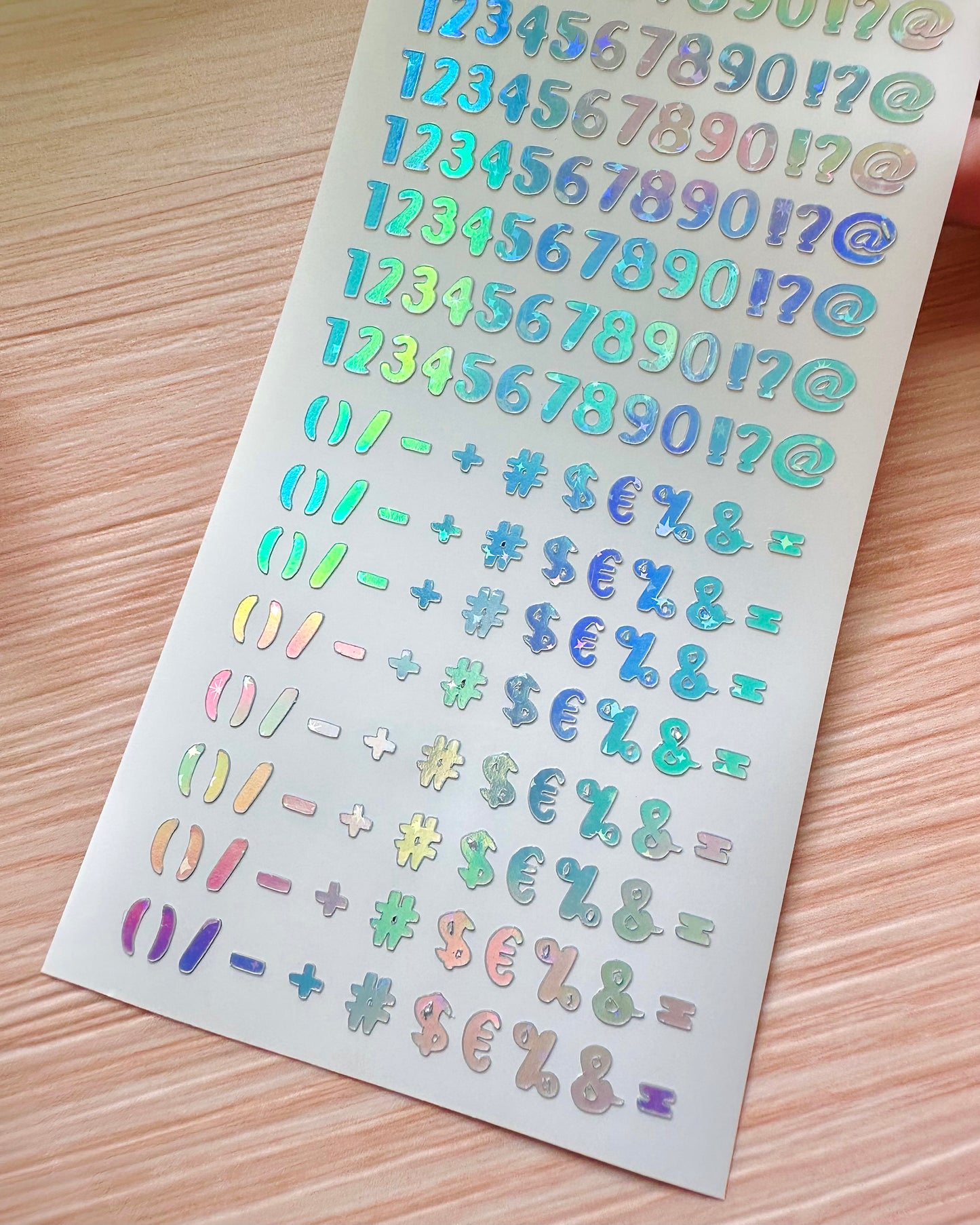 Letter Alphabet Holographic Sticker Sheet