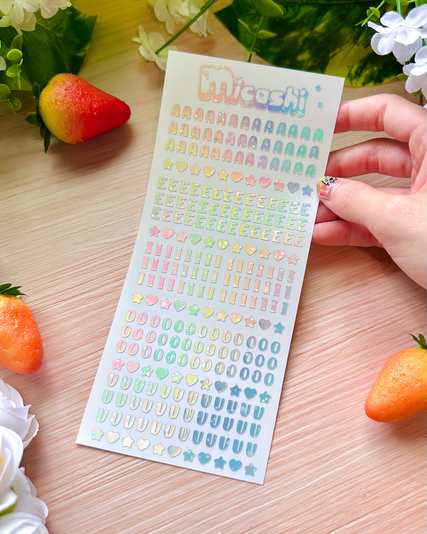 Letter Alphabet Holographic Sticker Sheet