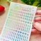 Letter Alphabet Holographic Sticker Sheet