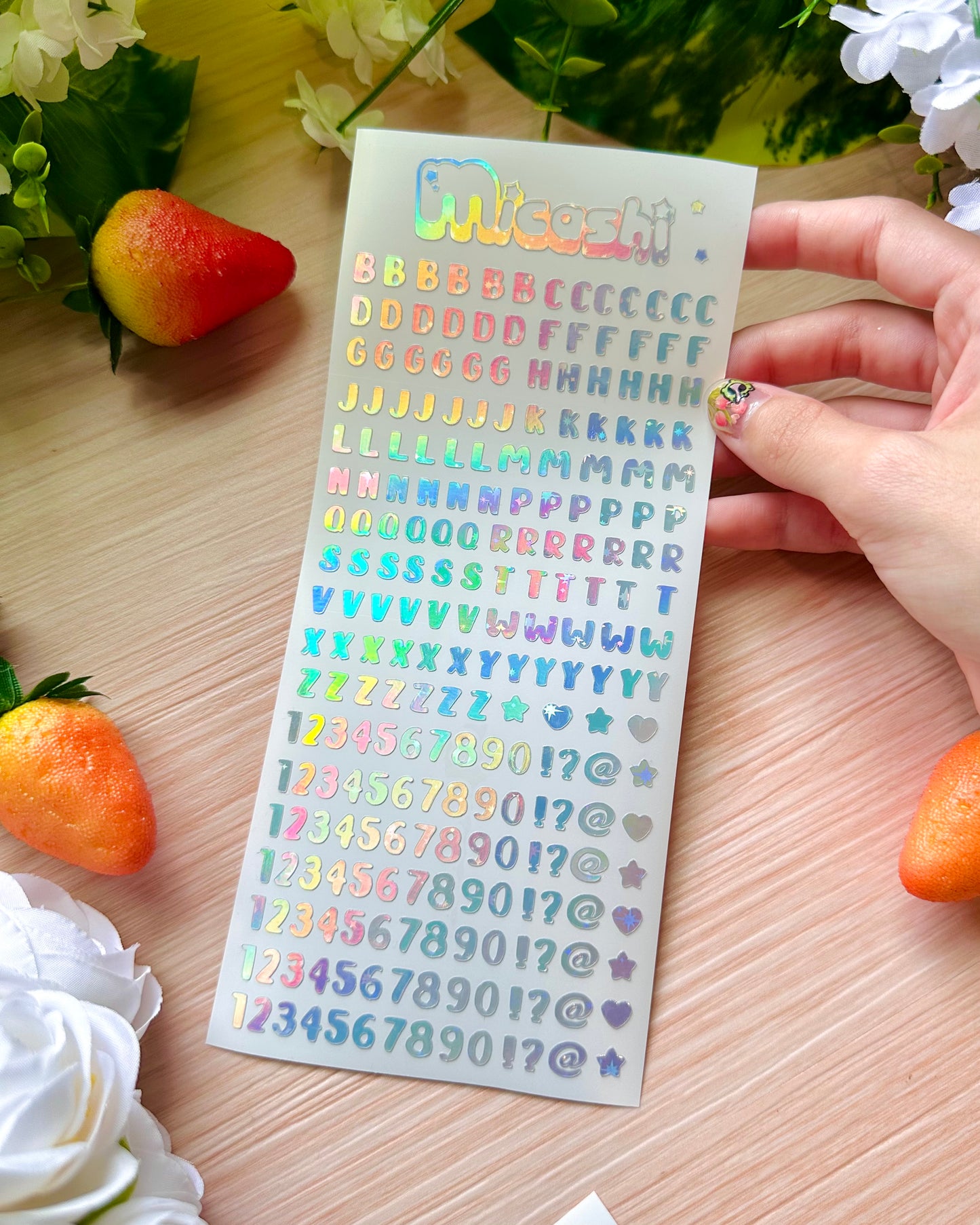 Letter Alphabet Holographic Sticker Sheet