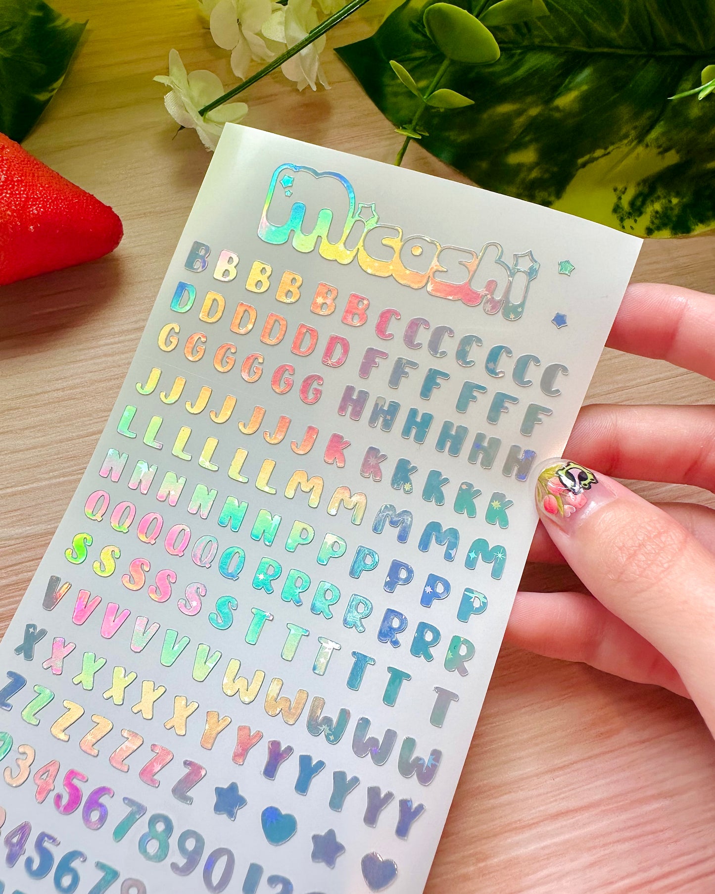 Letter Alphabet Holographic Sticker Sheet