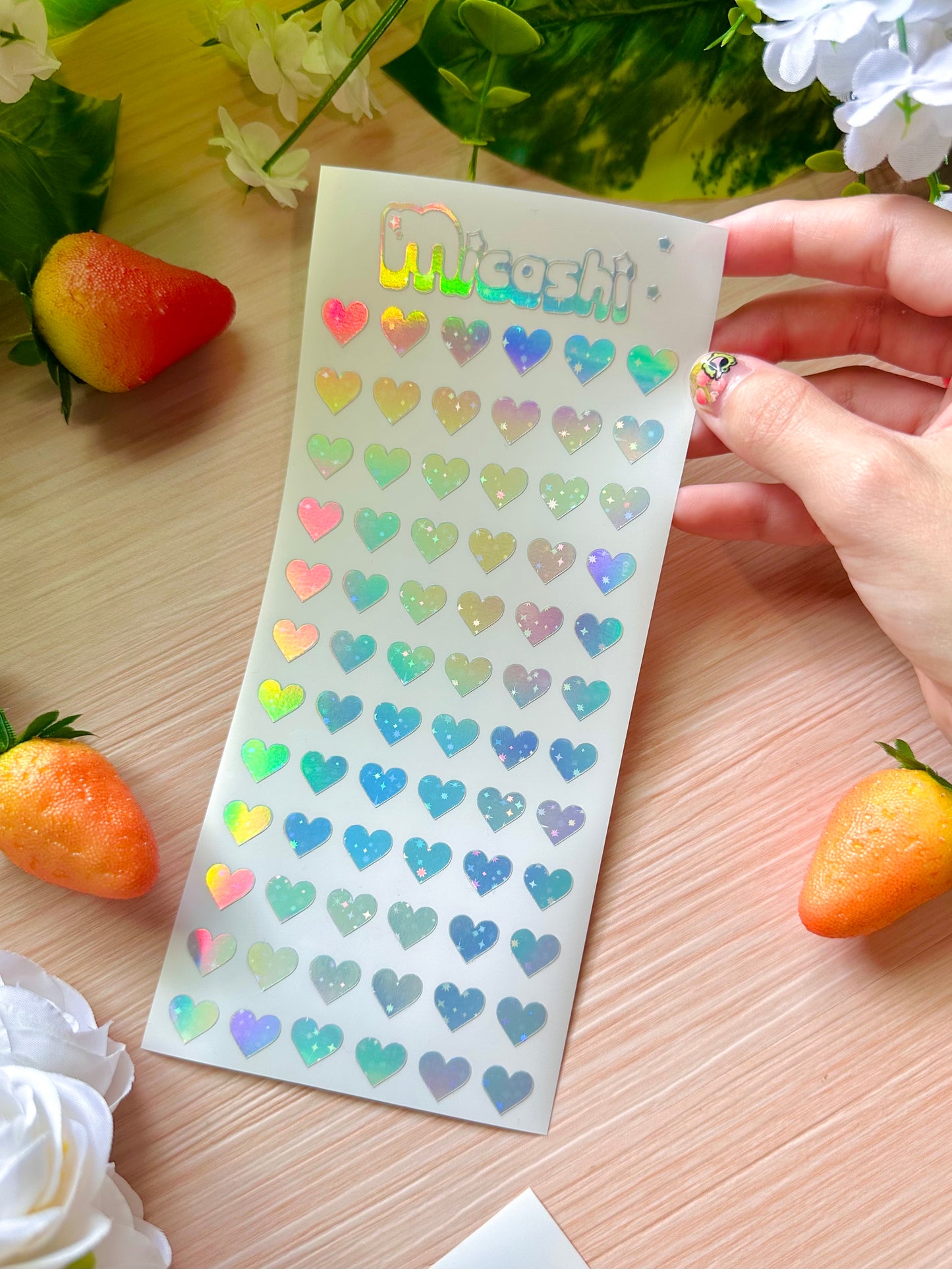 Heart Holographic Stickers Sheet