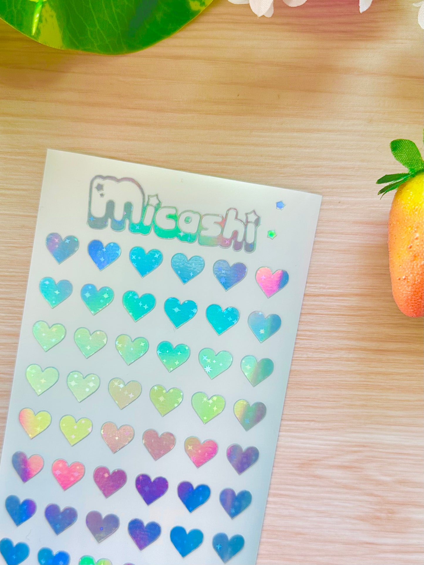 Heart Holographic Stickers Sheet