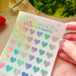 Heart Holographic Stickers Sheet