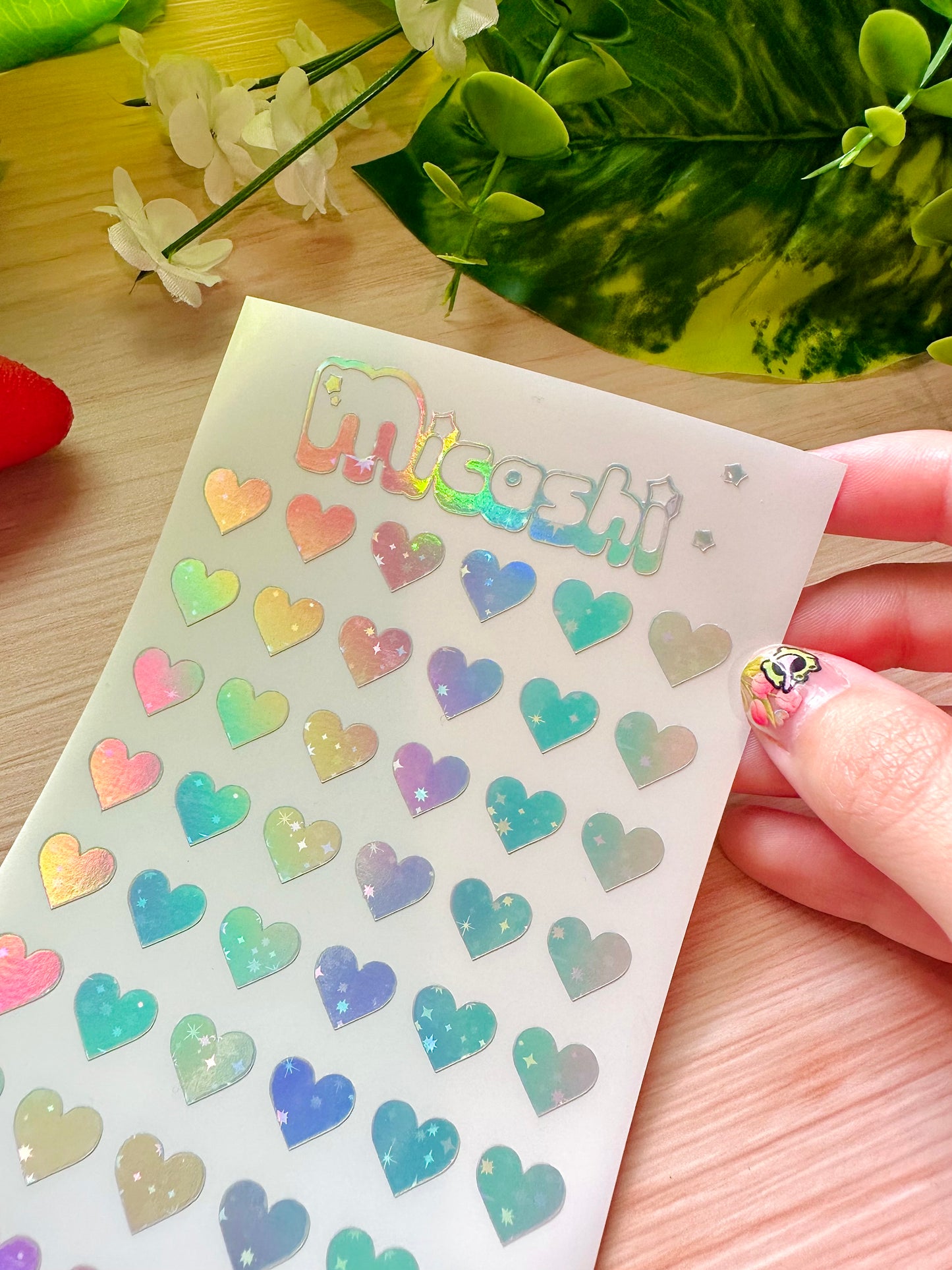 Heart Holographic Stickers Sheet