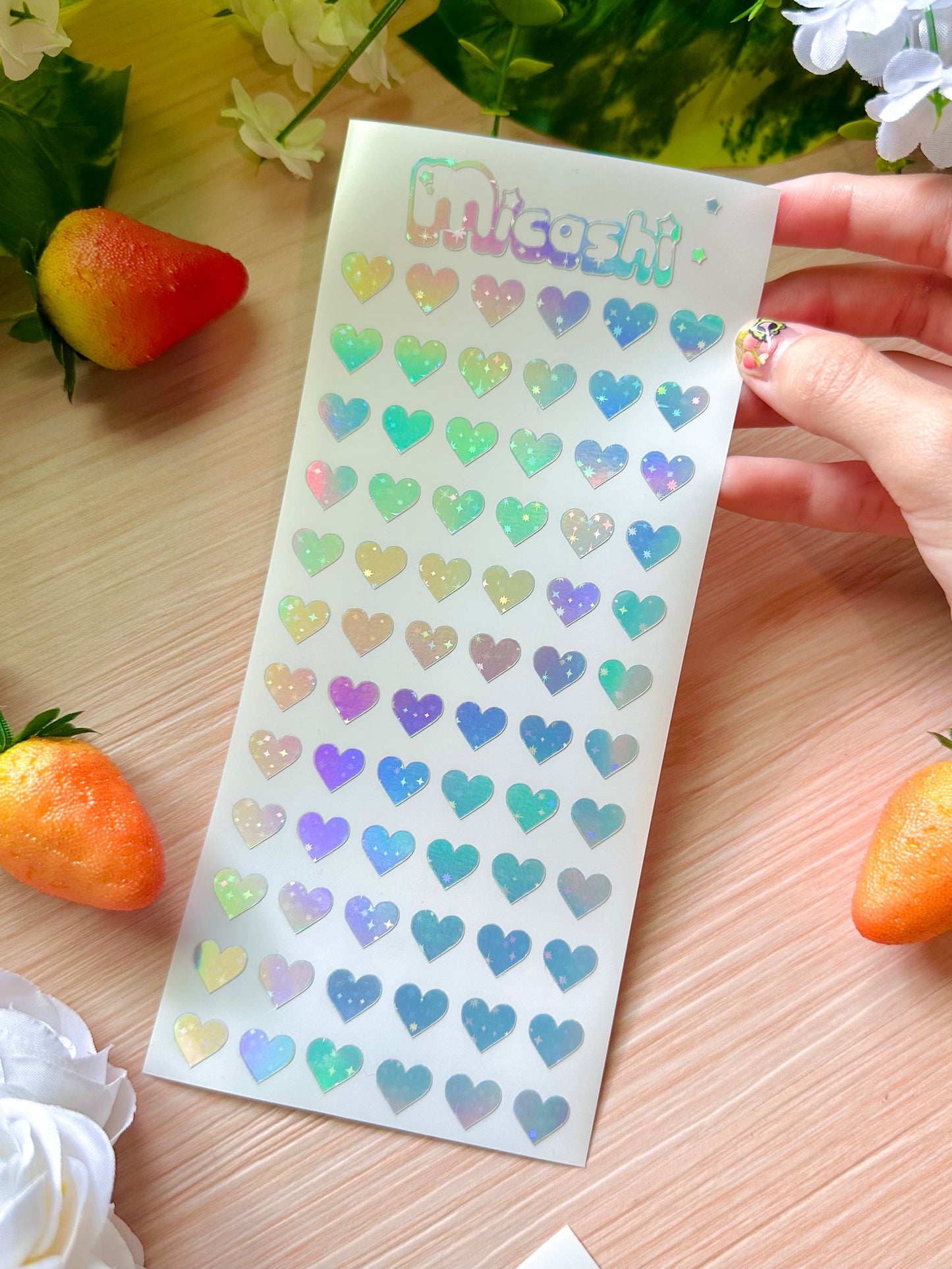 Heart Holographic Stickers Sheet