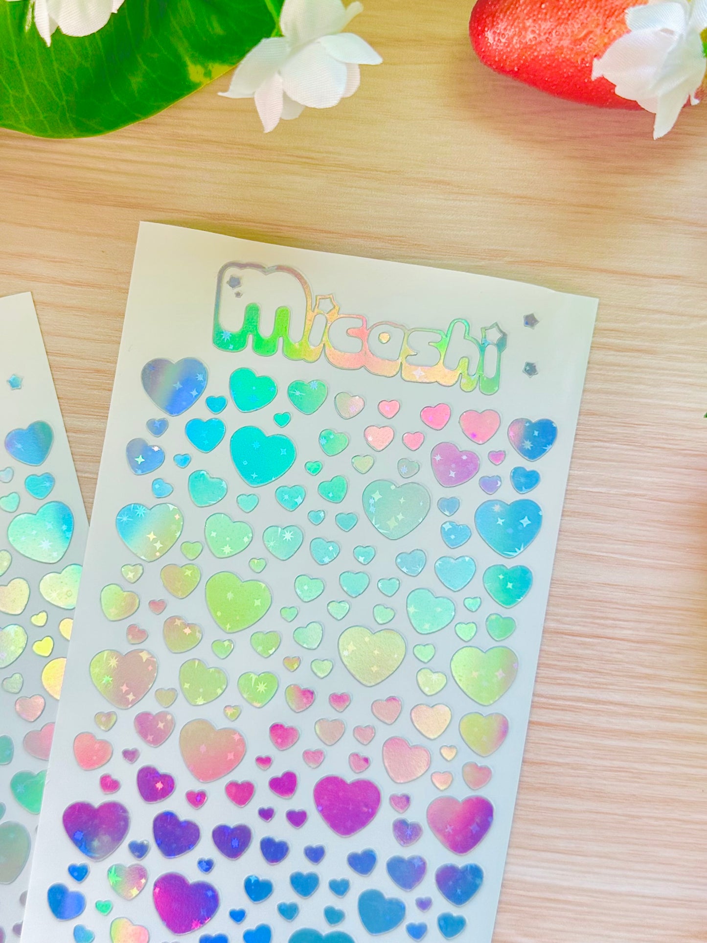 Hearts Holographic Stickers Sheet