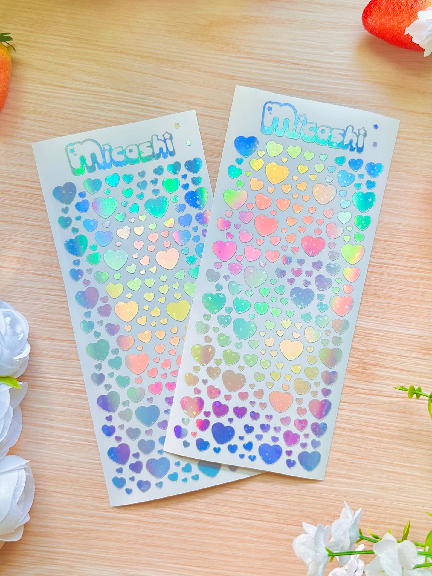 Hearts Holographic Stickers Sheet