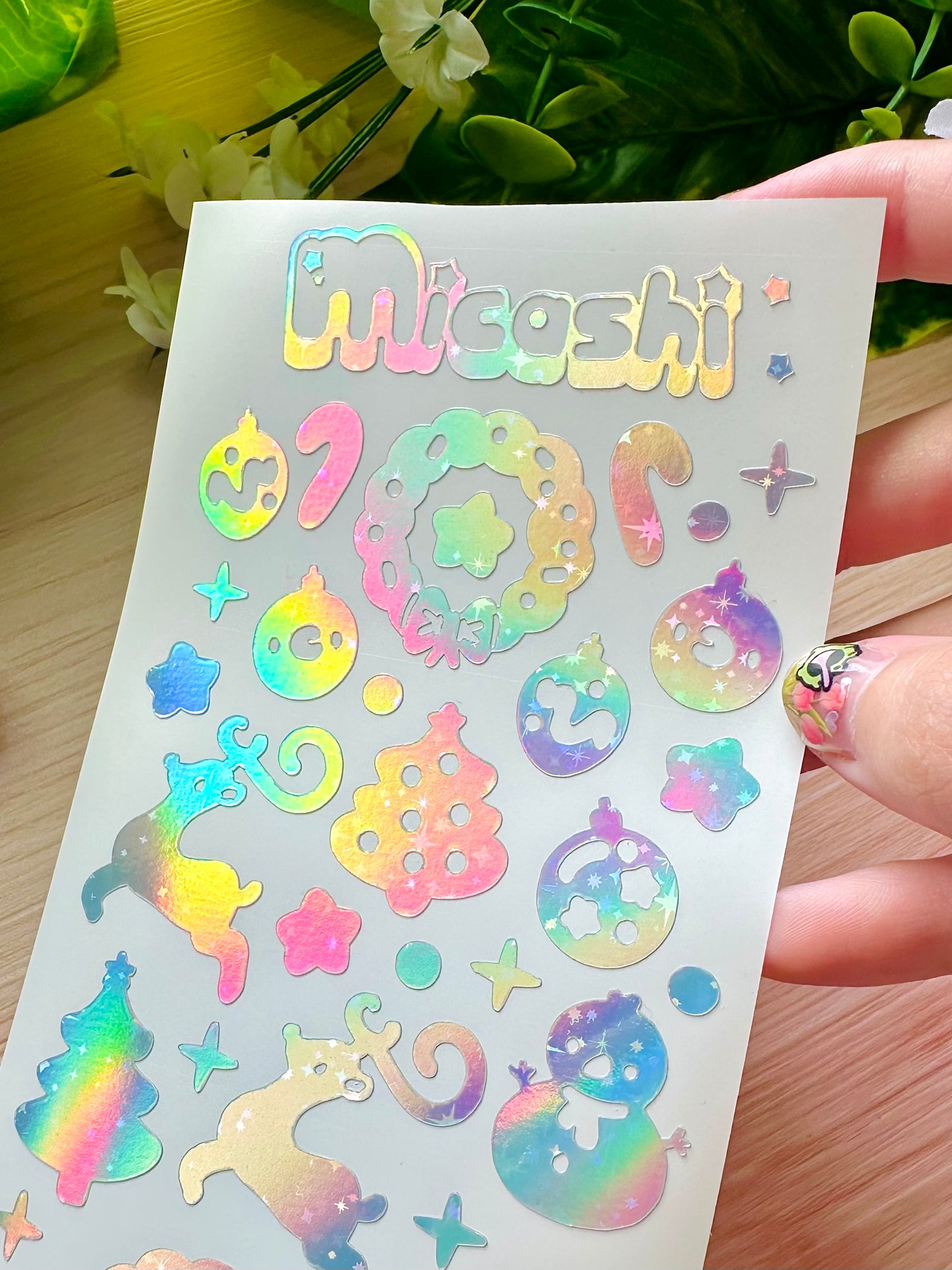 Deco Holographic Stickers Sheet (16 Styles options)