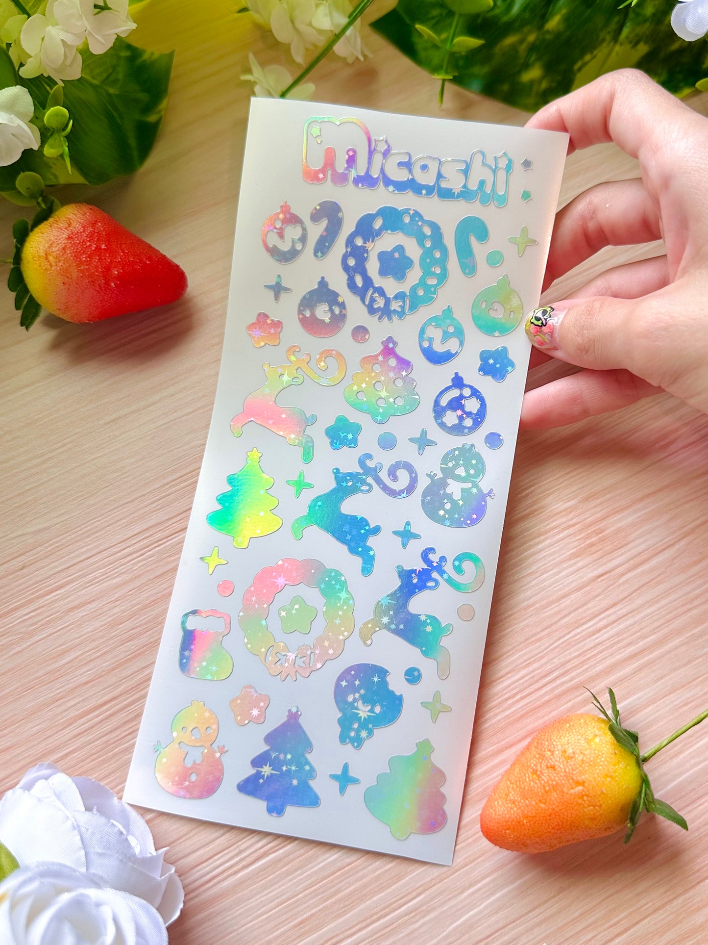 Christmas Holographic Stickers Sheet