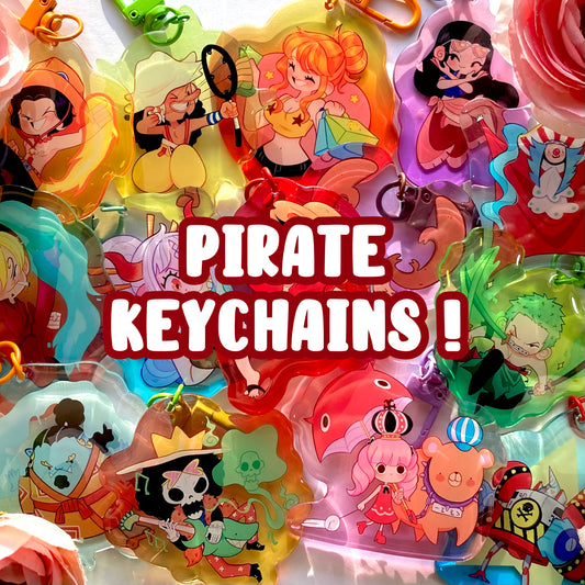 Pirates keychains epoxy acrylic double sided! :D