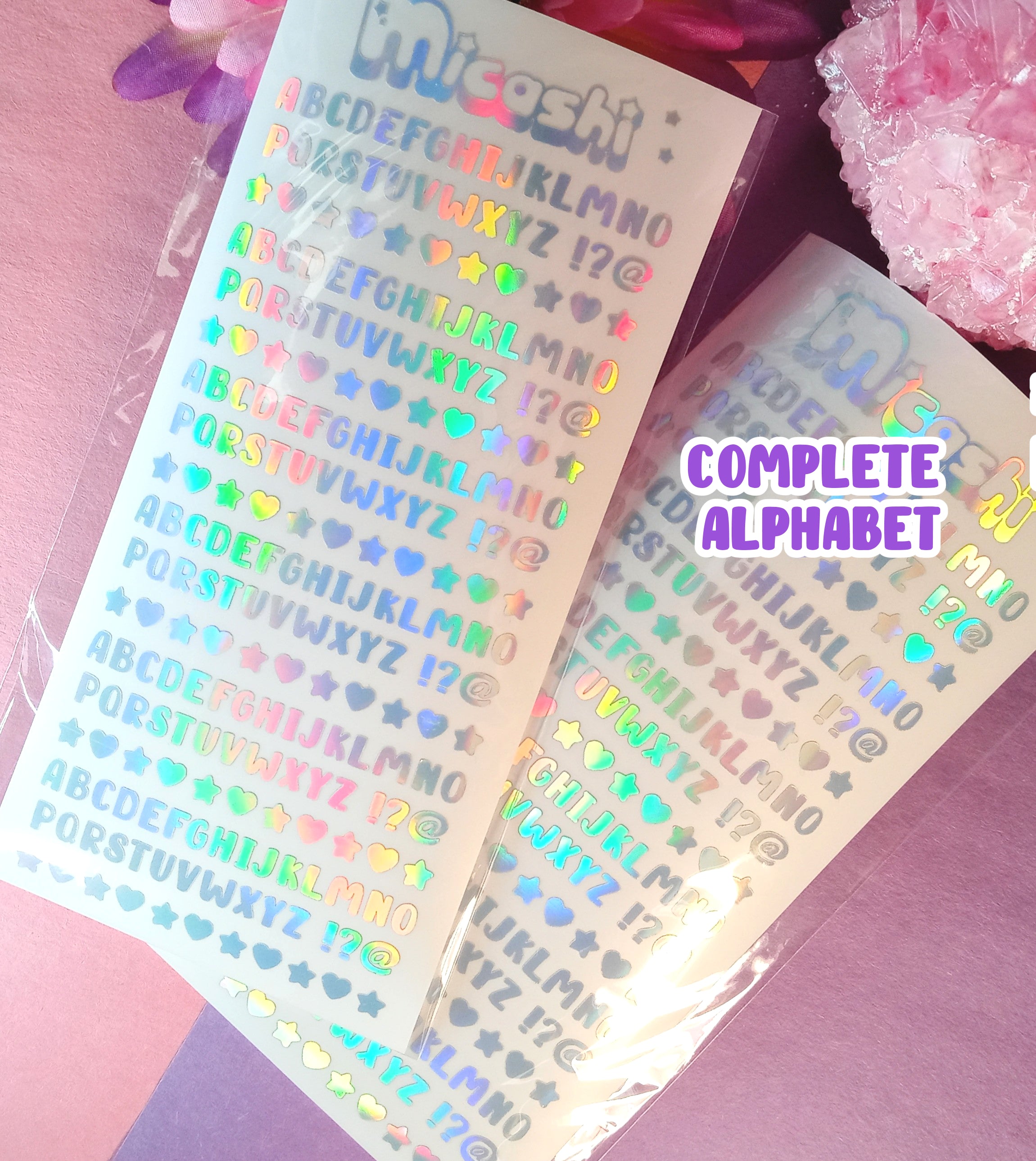 Letter Alphabet Holographic Sticker Sheet – Micashi Store