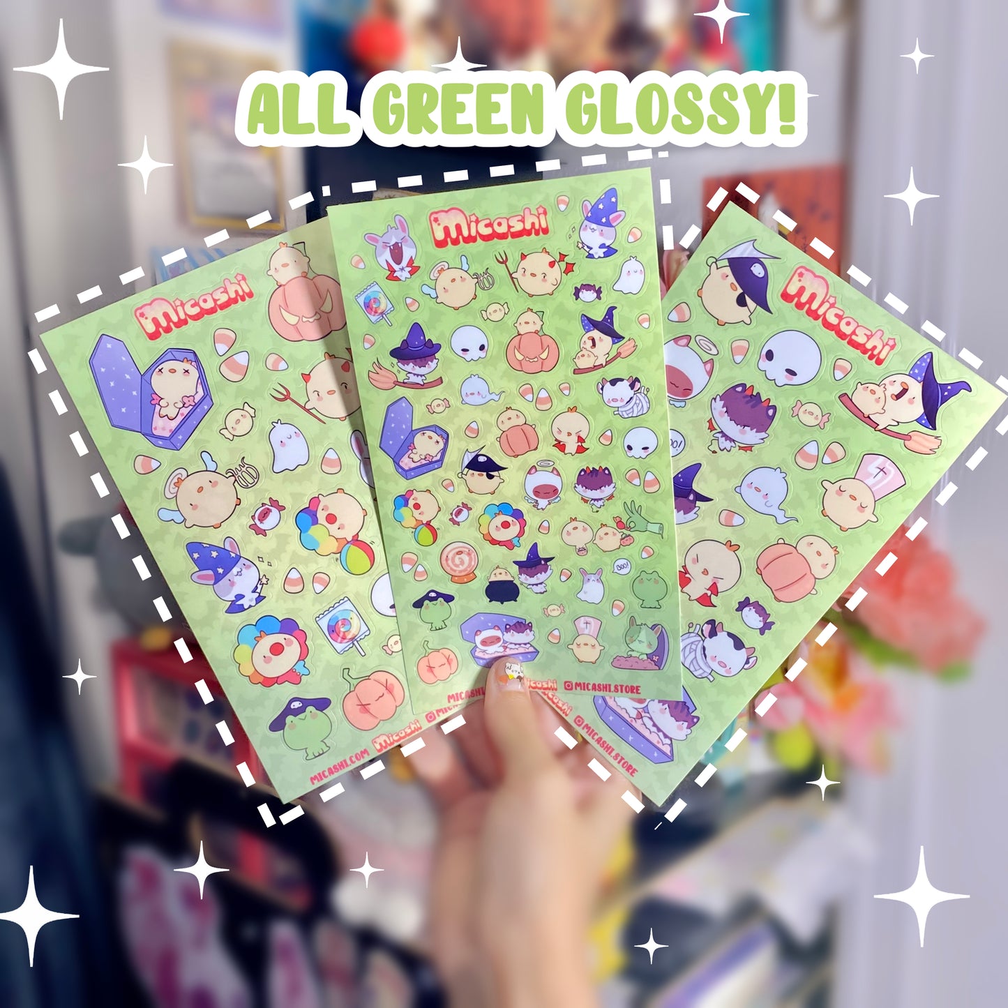 Spooky Pipa Friends Sticker sheets! - Halloween cute kawaii stickers