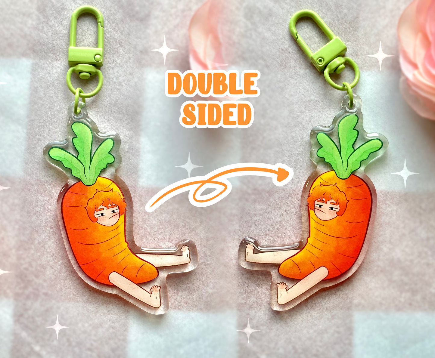 Carrot Boy Acrylic Charm 2.5" Double sided