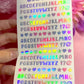 Letter Alphabet Holographic Sticker Sheet