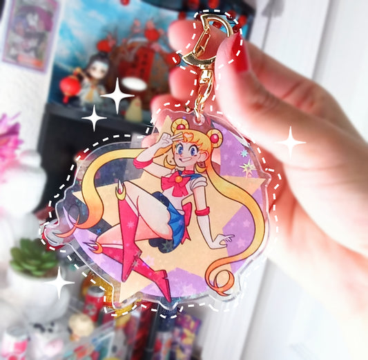 Sailor Holographic Acrylic Charm 3" Double sided