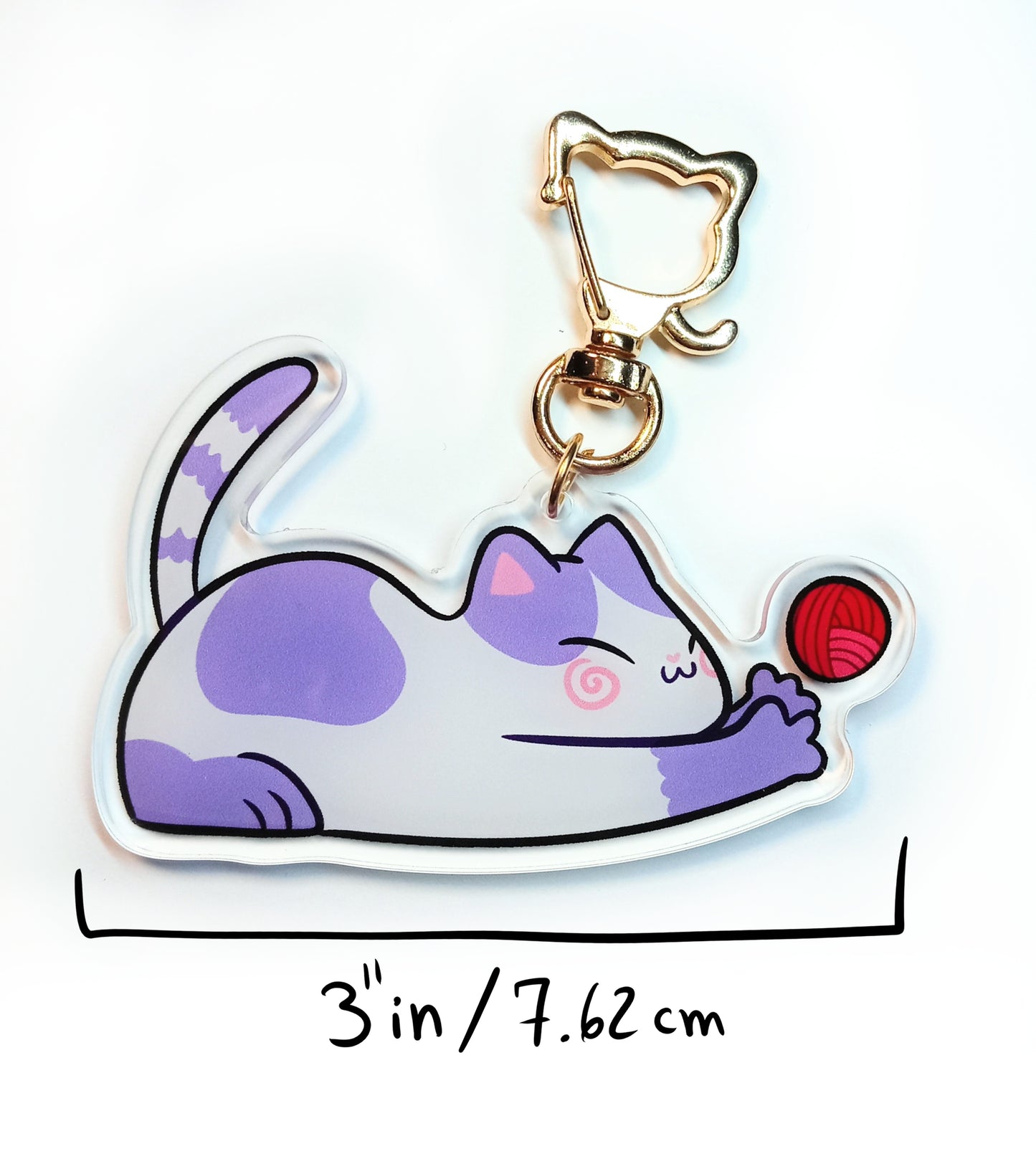 Cute Kitty Cat Acrylic Charm 3" Double sided