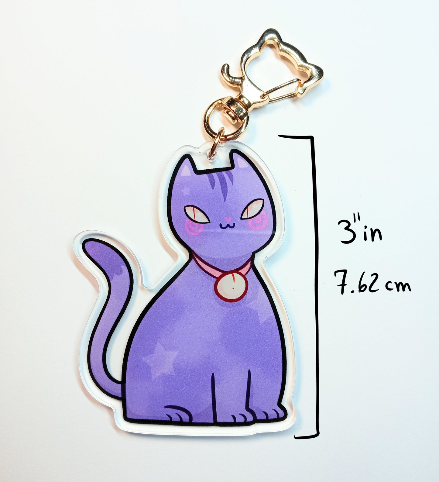 Cute Kitty Cat Acrylic Charm 3" Double sided