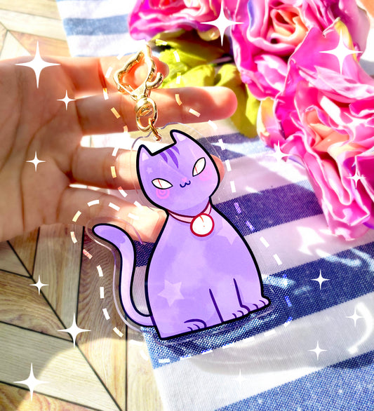 Cute Kitty Cat Acrylic Charm 3" Double sided