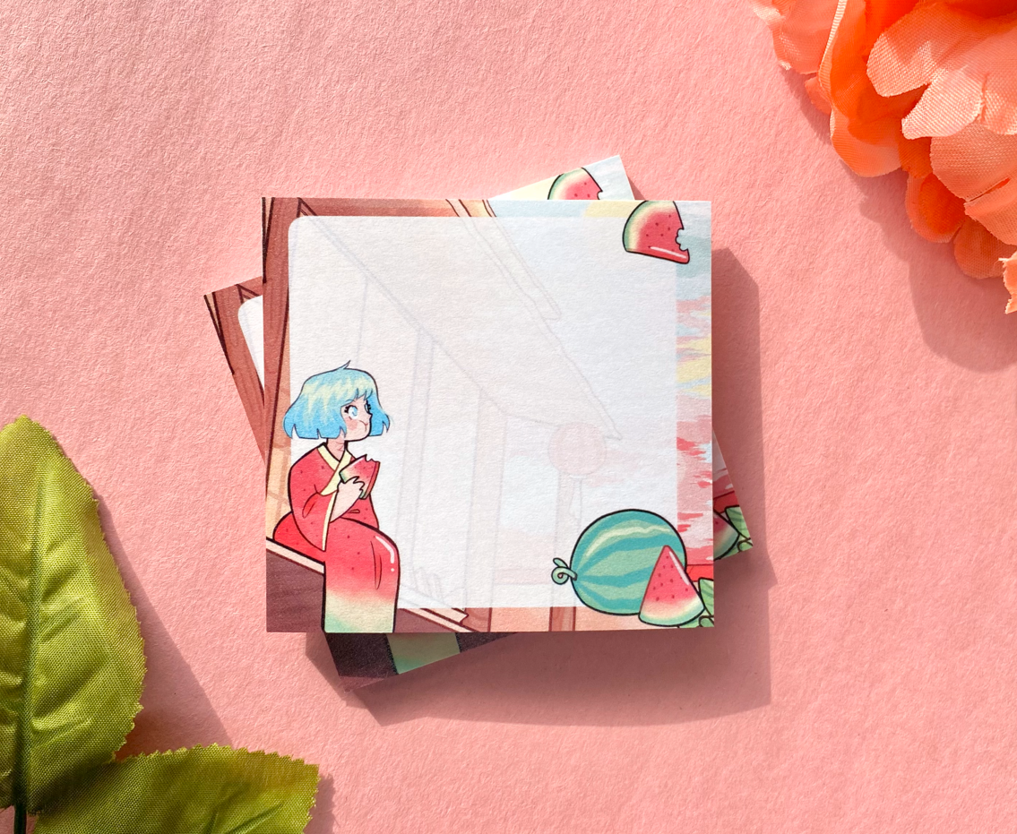 Watermelon fruit Sticky Notes Memo Pad | Cute stationery – Micashi Store