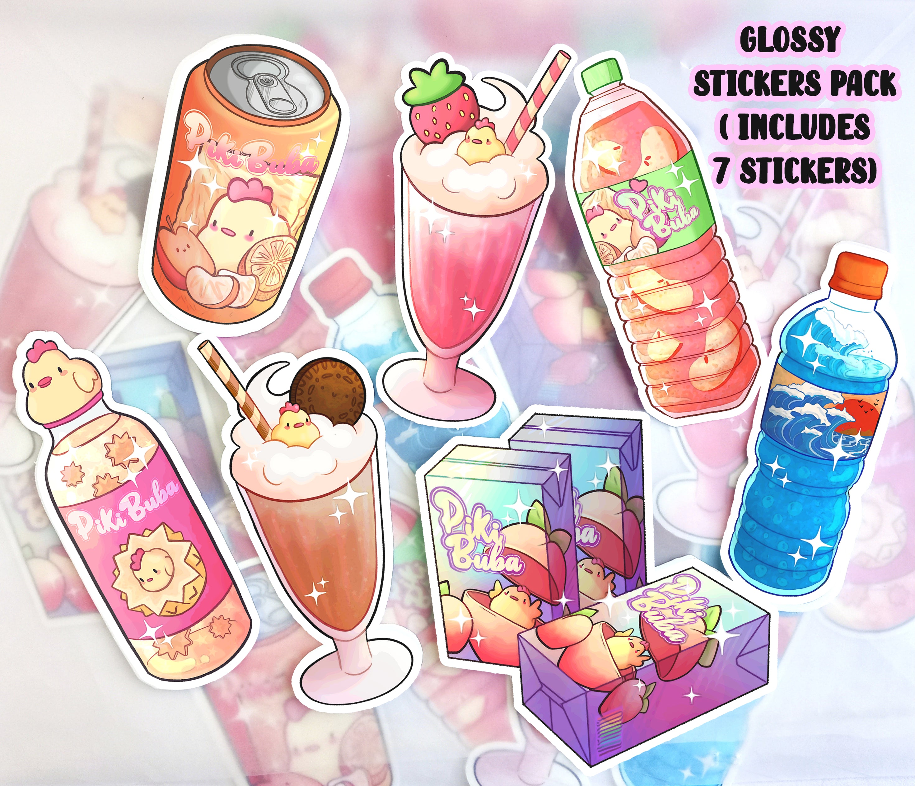 Smoothie Sticker Cute Smoothies Chick sticker sheet – Micashi Store