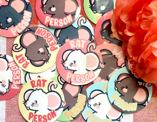 Rat Person Stickers- 2" in Glossy stickers!