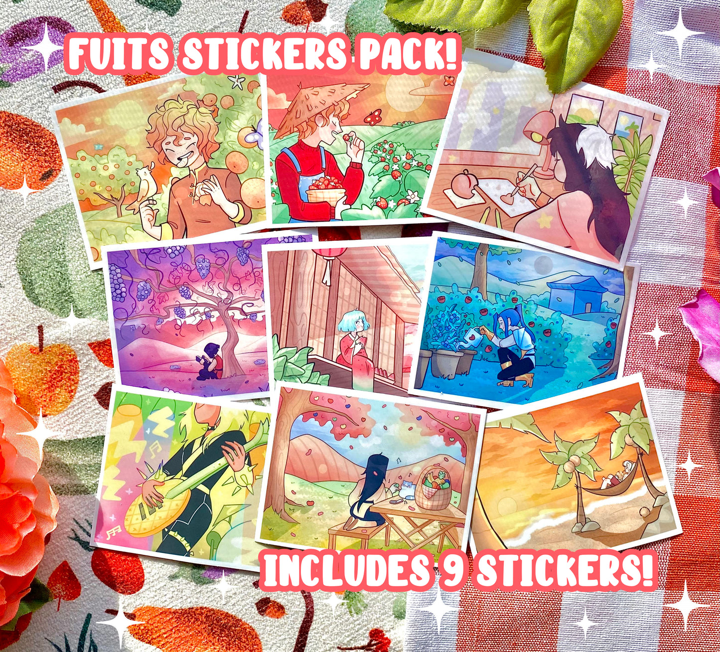 Fruits stickers pack! | Vinyl Stickers