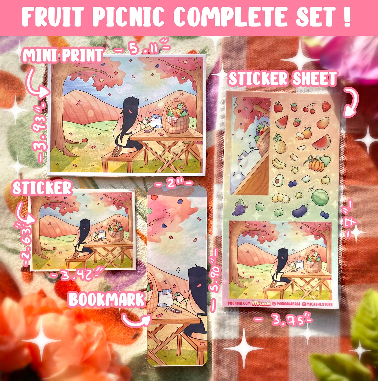 Fruit Picnic Vinyl sticker sheet