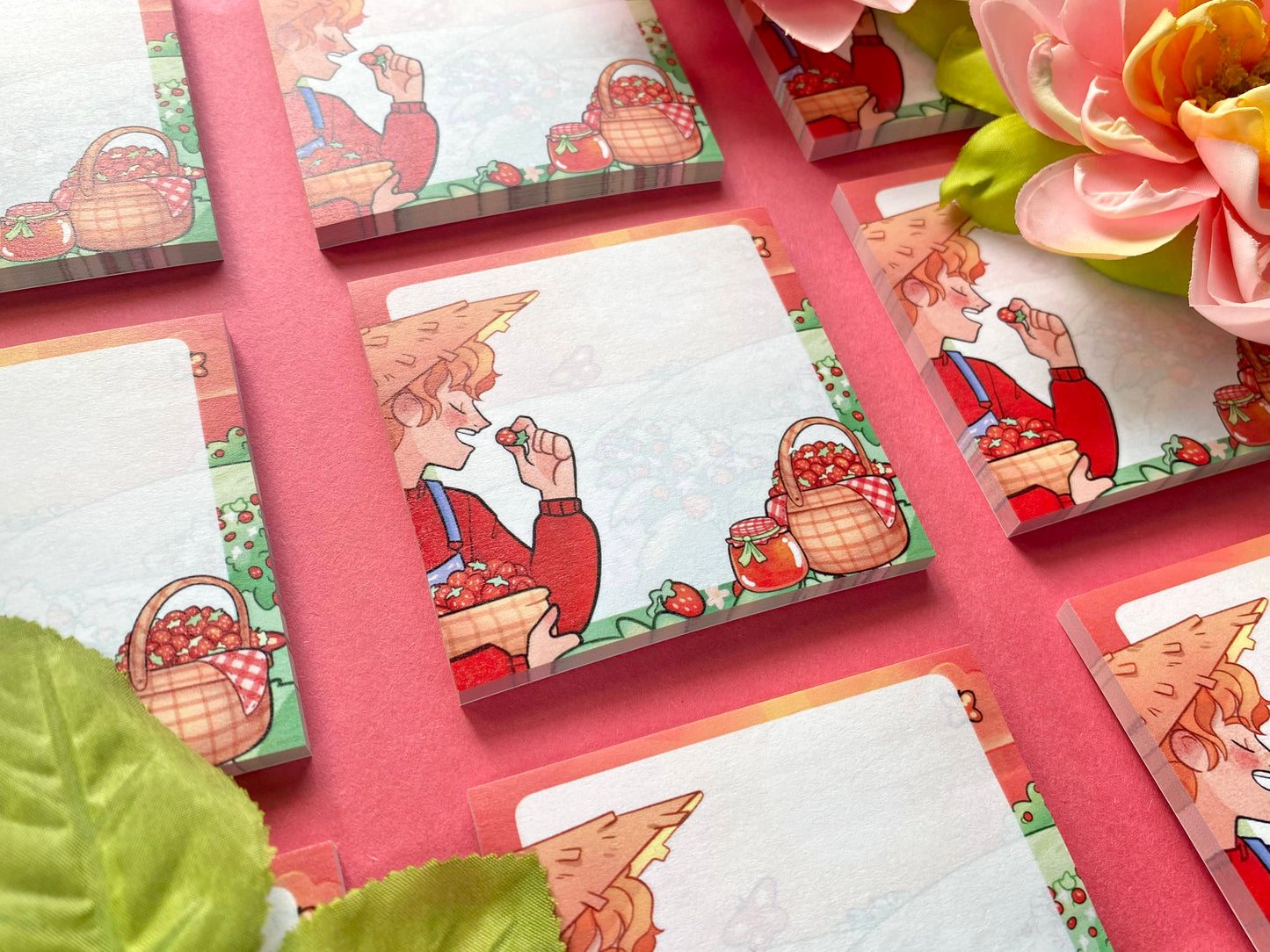 Strawberry fruit Sticky Notes Memo Pad | Cute stationery