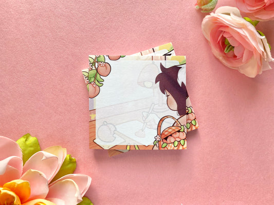 Peach fruit Sticky Notes Memo Pad | Cute stationery