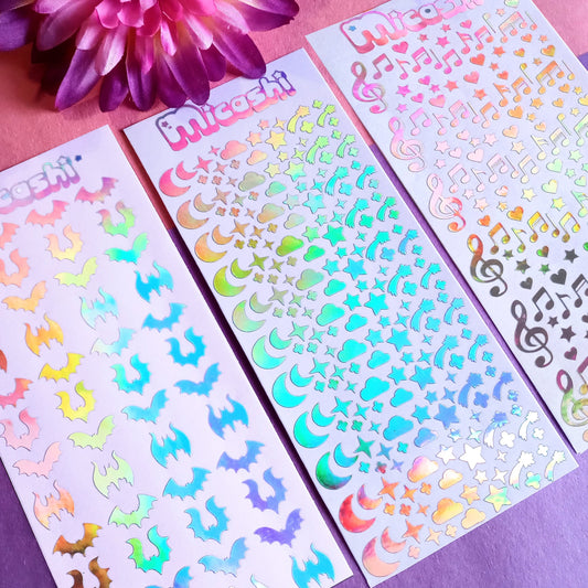 Deco Holographic Stickers Sheet (16 Styles options)
