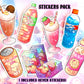 Bird Drinks Stickers set