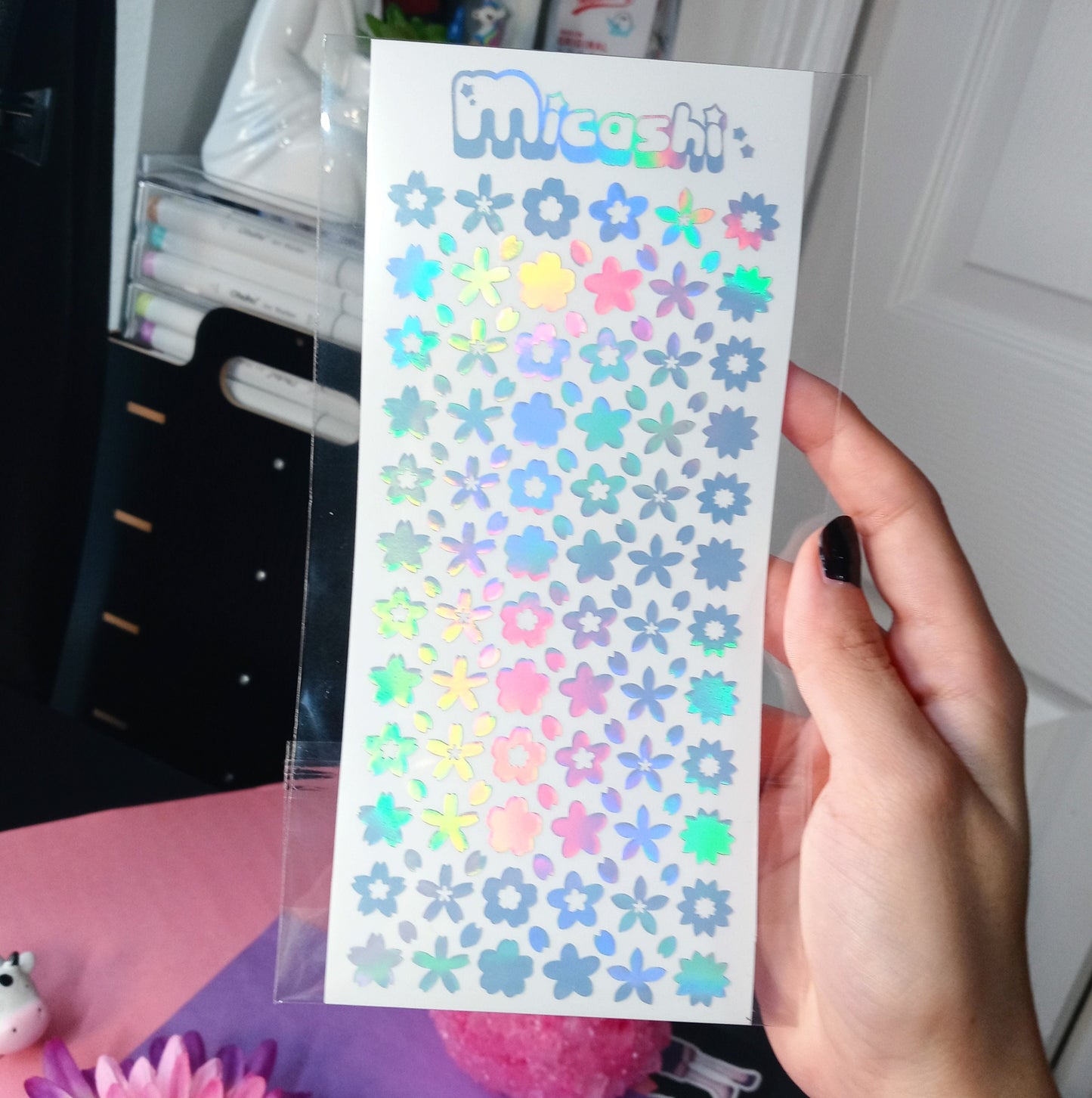 Flowers Holographic Stickers Sheet