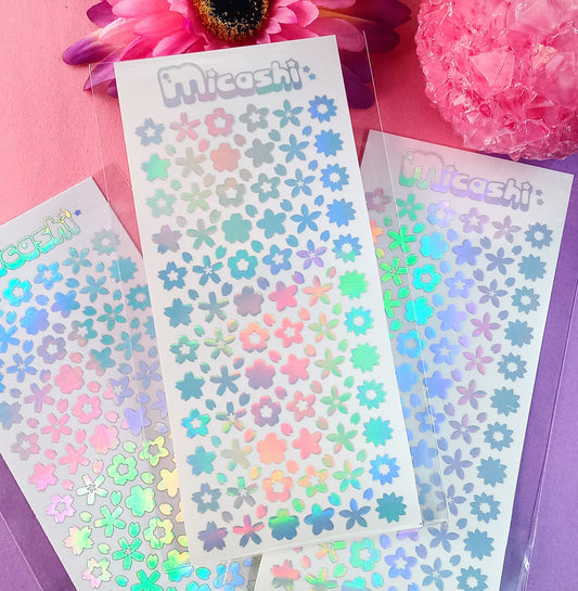 Flowers Holographic Stickers Sheet