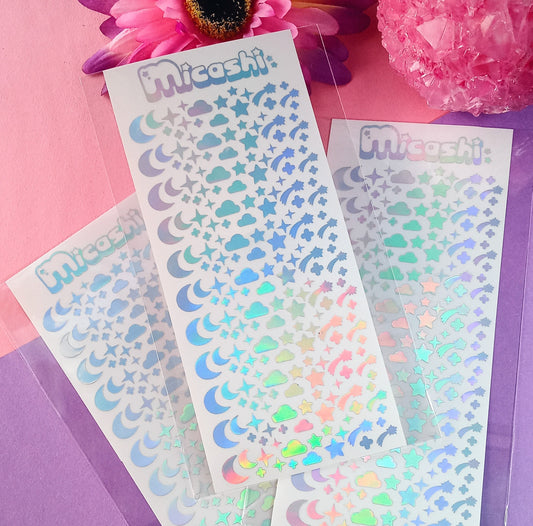 Sky Holographic Stickers Sheet