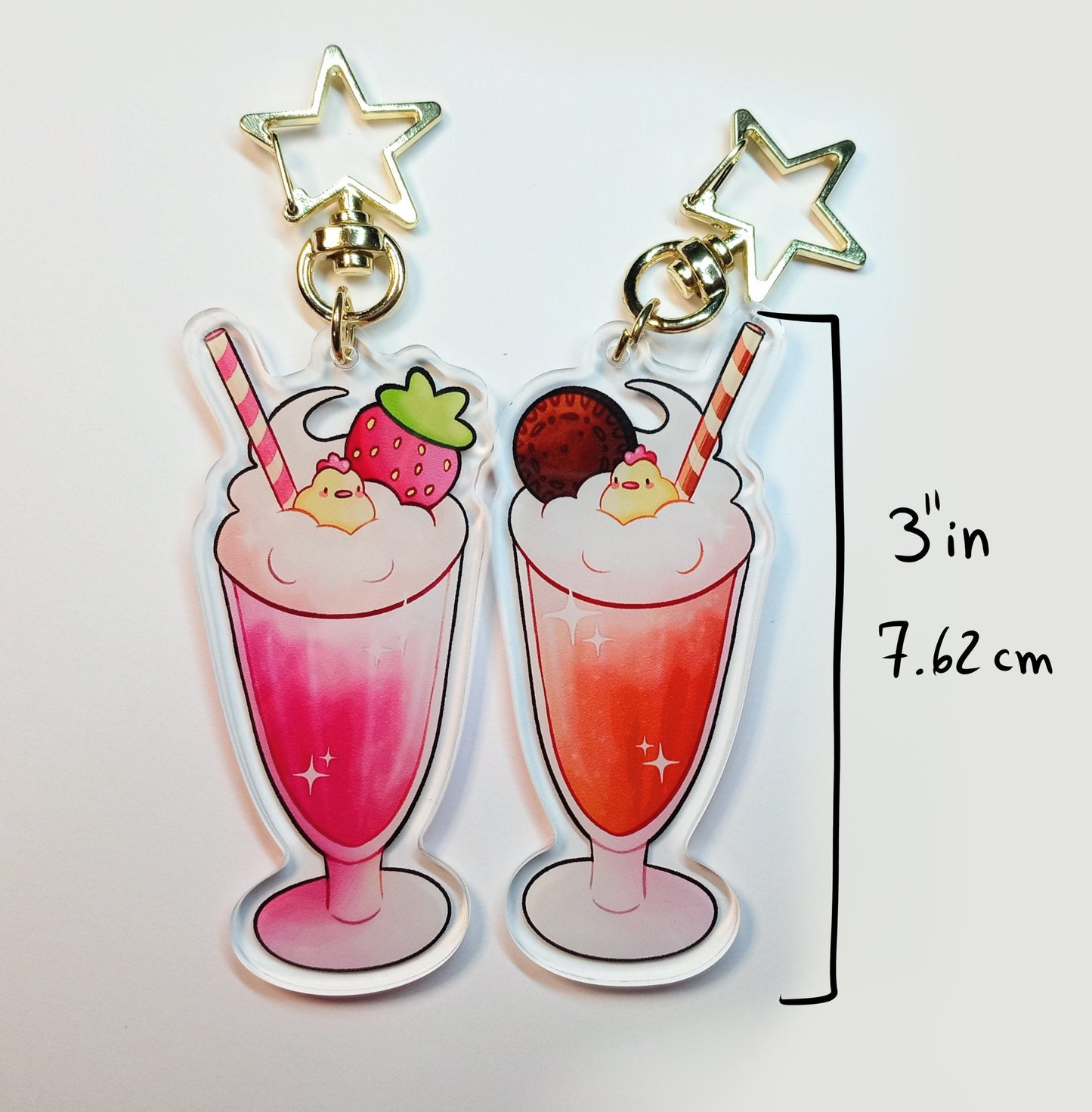 Cute Chick Smoothie Acrylic Charm 3" Double sided