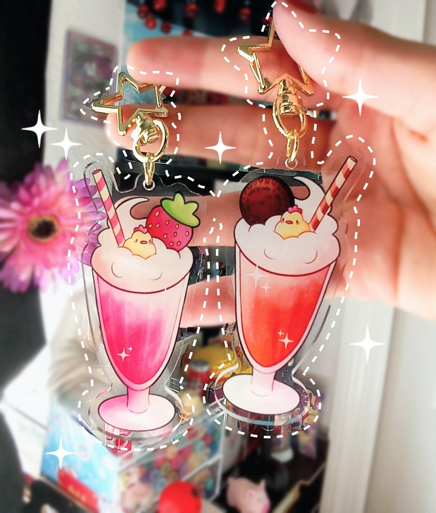 Cute Chick Smoothie Acrylic Charm 3" Double sided