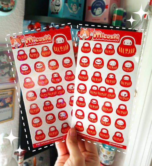 Cute Japanese Daruma sticker sheet