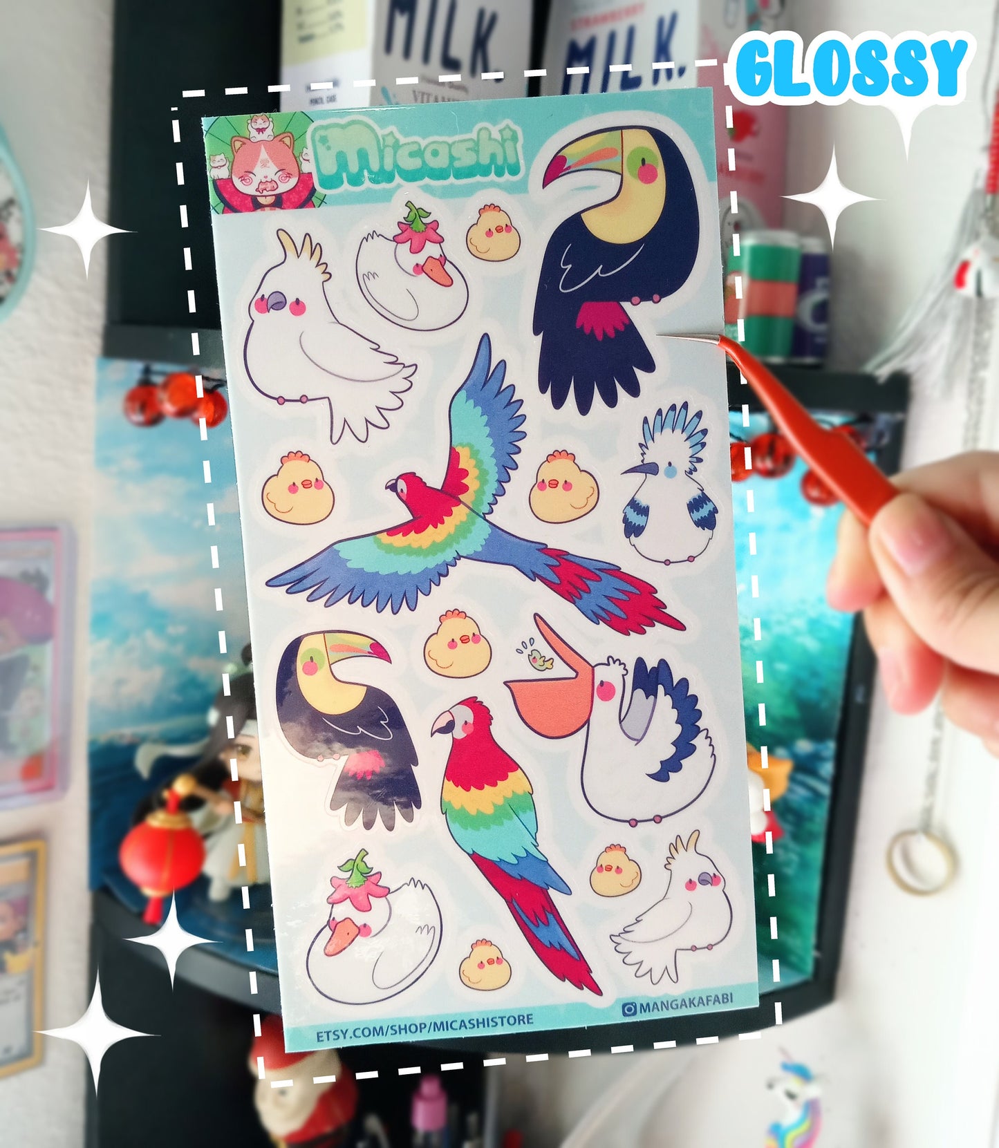 Cute Birds sticker sheet