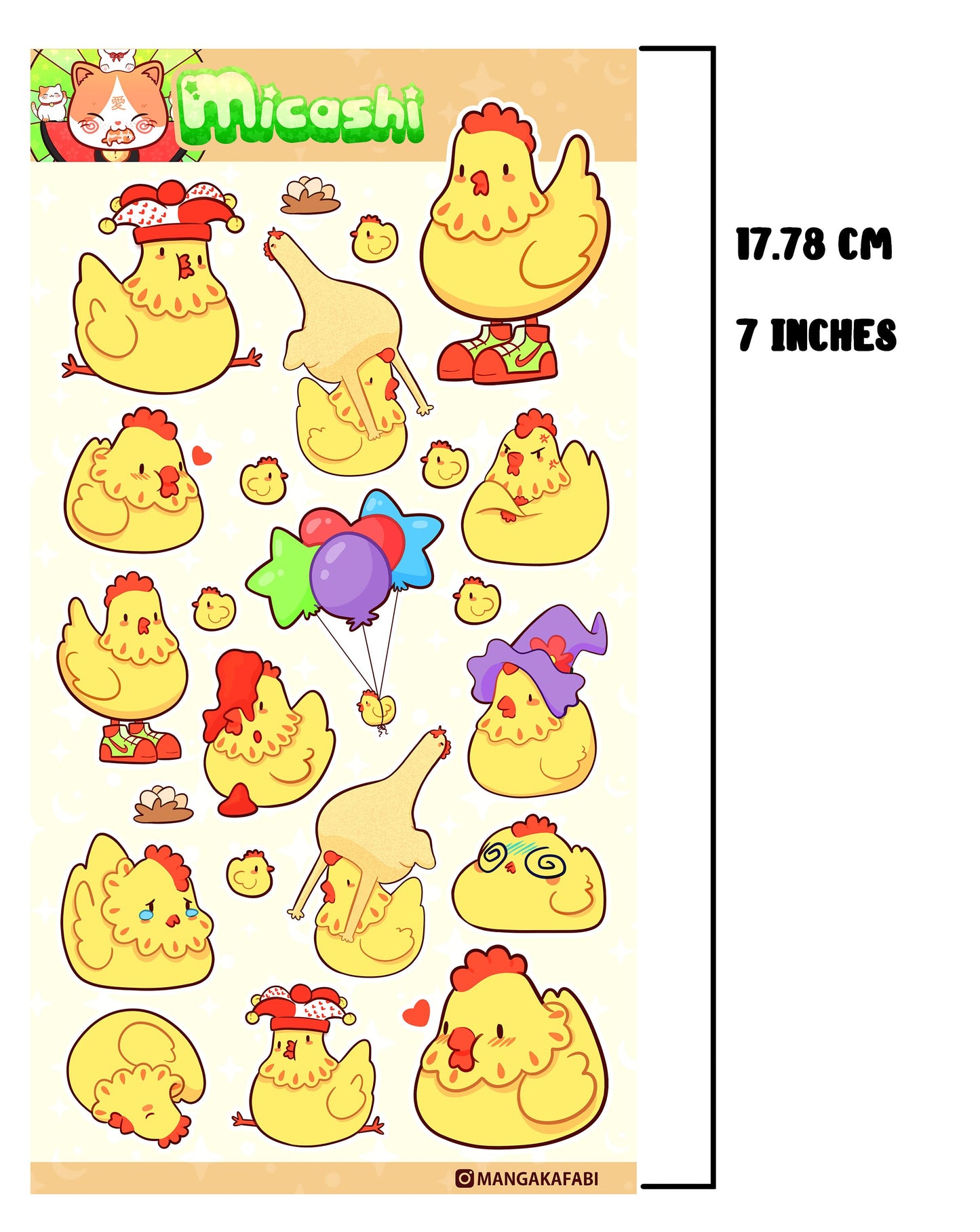 Cute Chicken sticker sheet