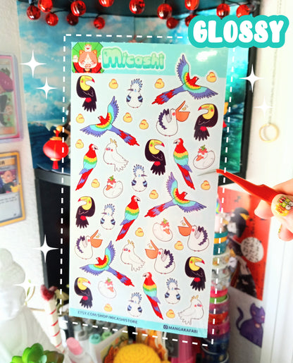 Cute Mini Birds sticker sheet