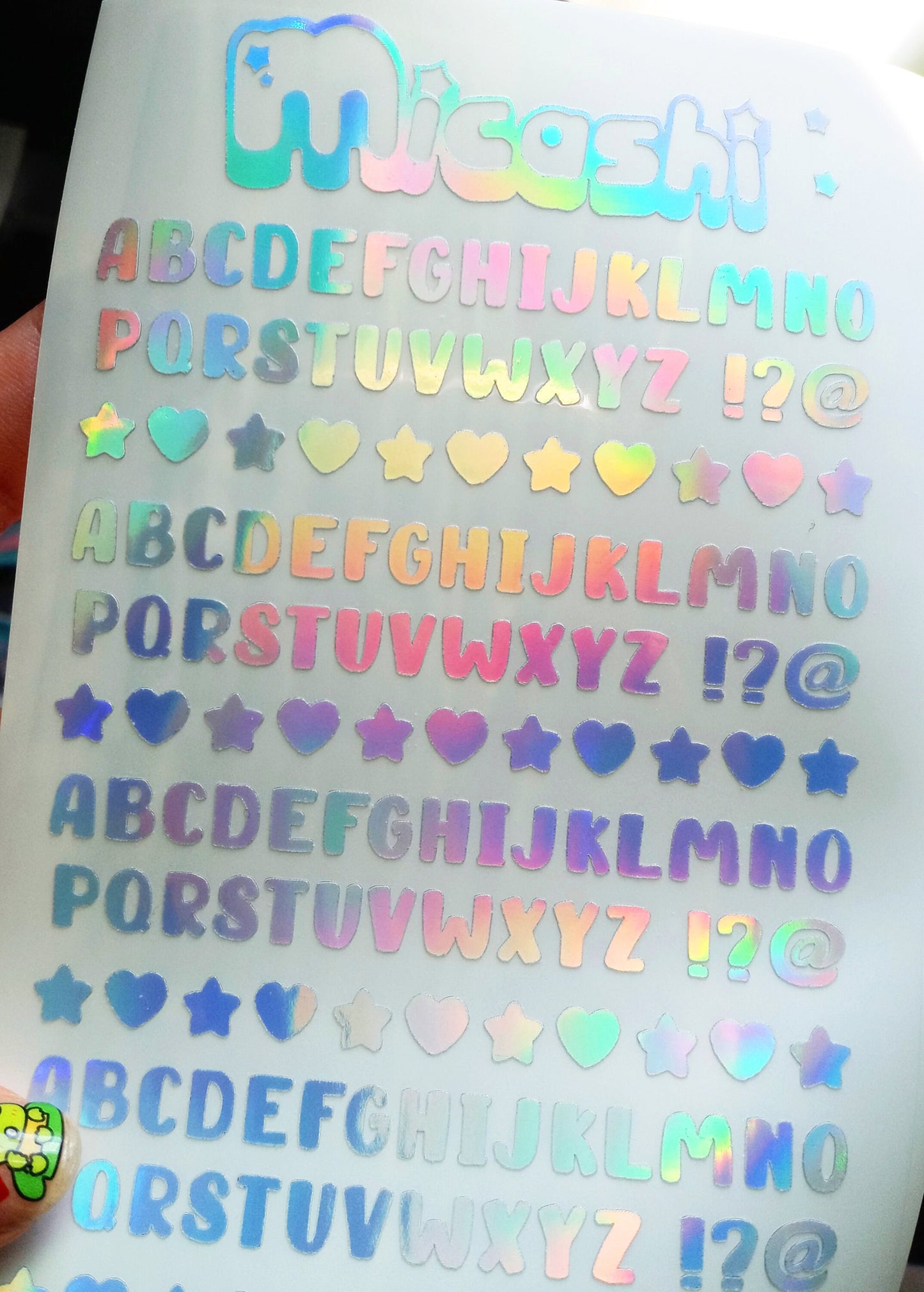 Letter Alphabet Holographic Sticker Sheet