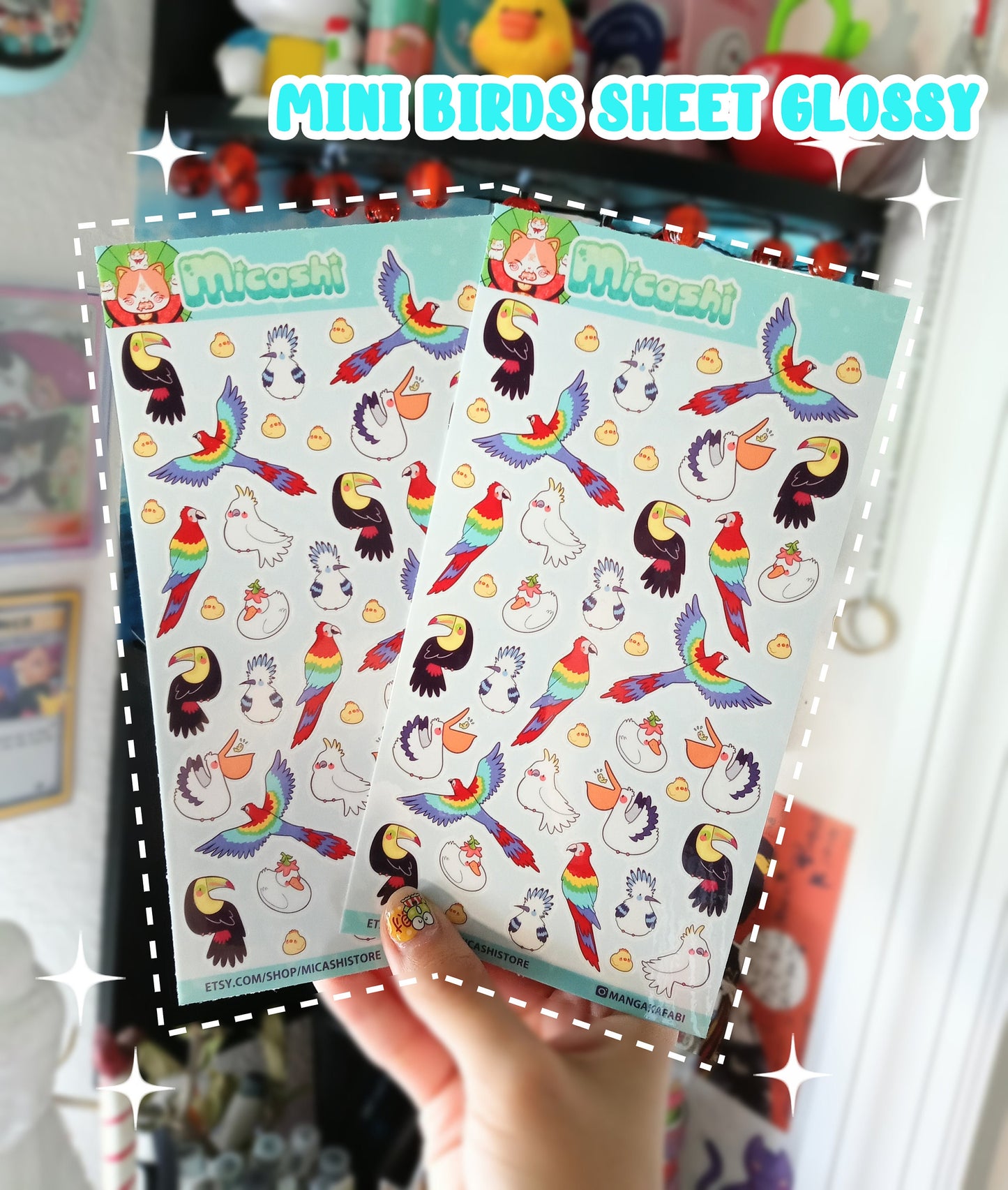 Cute Birds sticker sheet