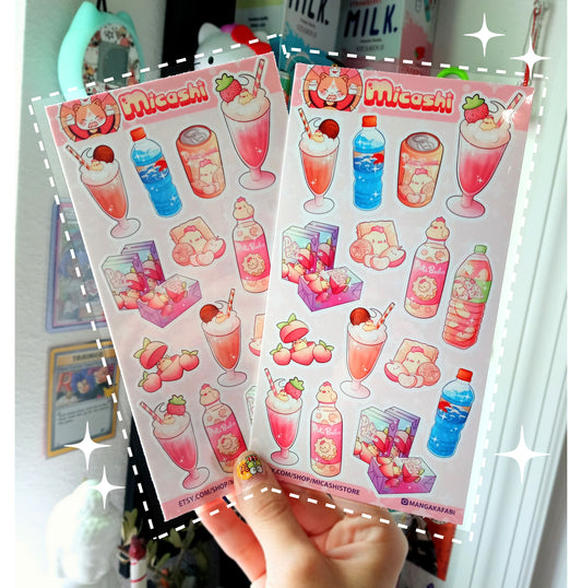 Cute Smoothies Chick sticker sheet