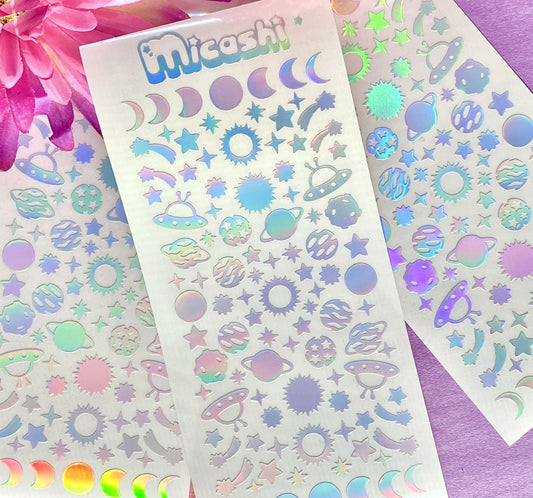 Space Universe Holographic stickers sheet